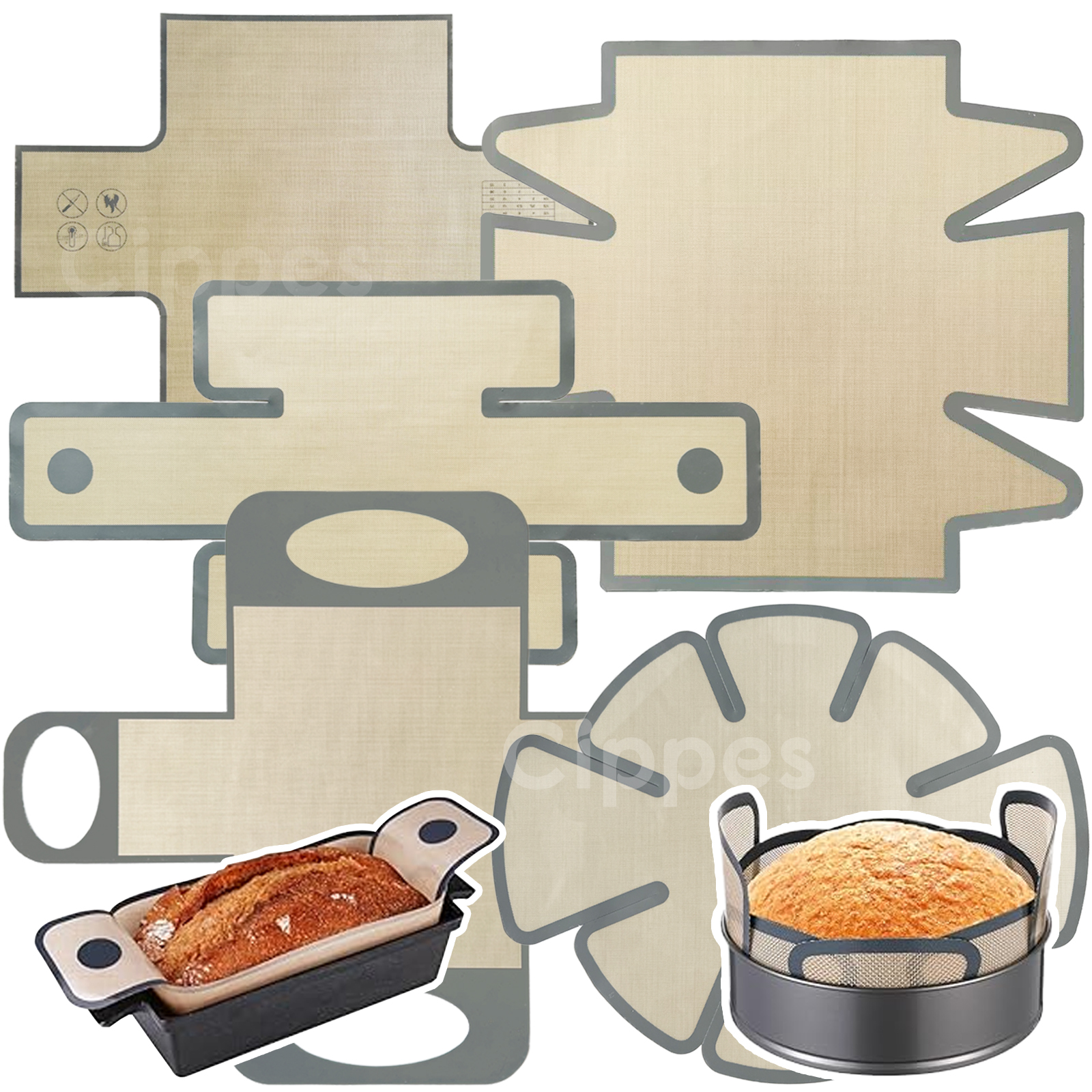 Kitchen Baking Mat - Silicone Bread Loaf Pan Liners, Reusable