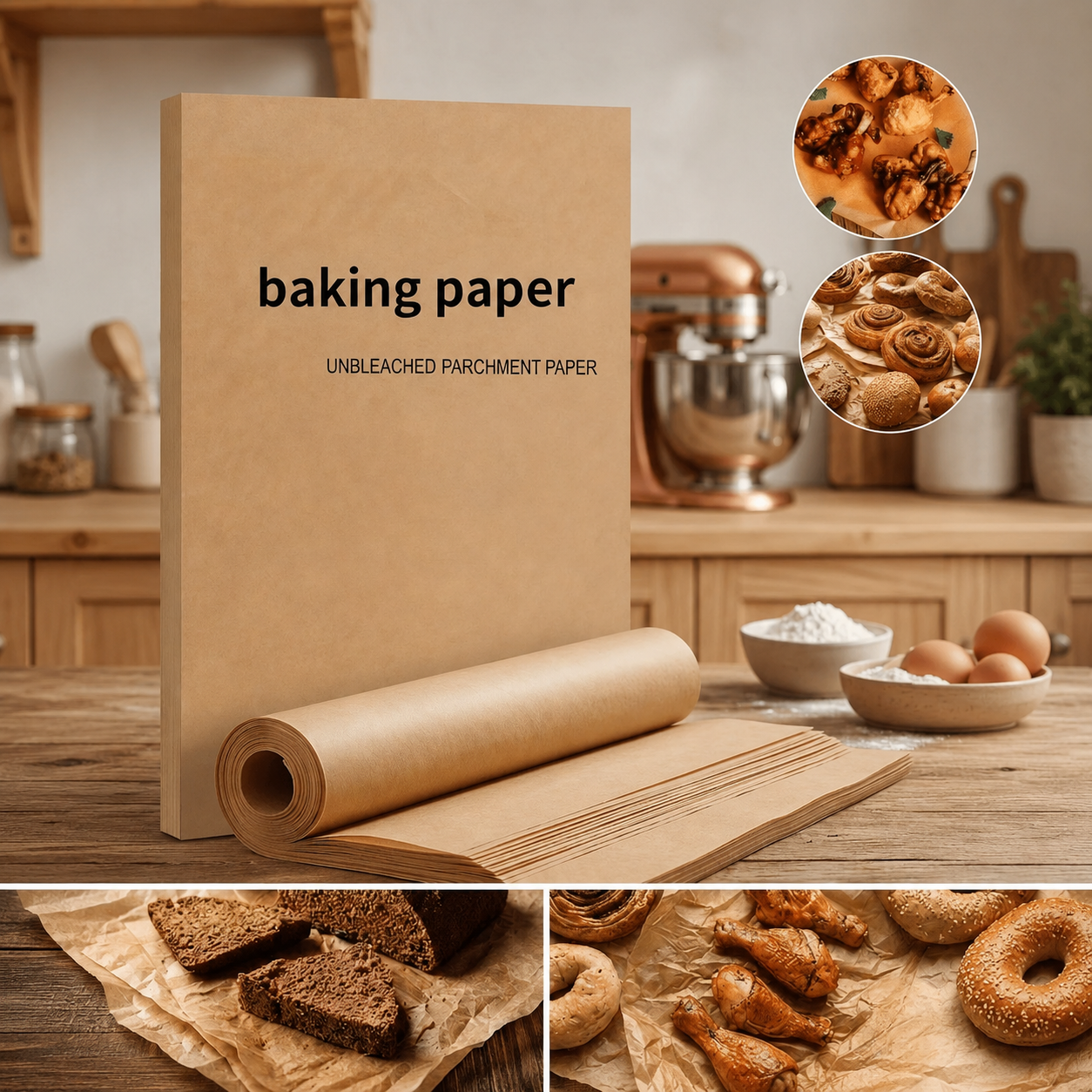 Kitchen Baking Essentials - 50PCS/Set Baking Paper Non Stick Pre