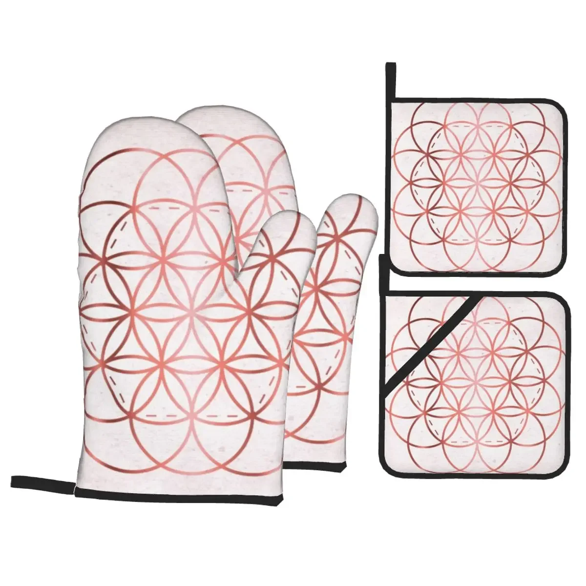 Kitchen And Baking Life - The Flower Of Life Oven Mitts
