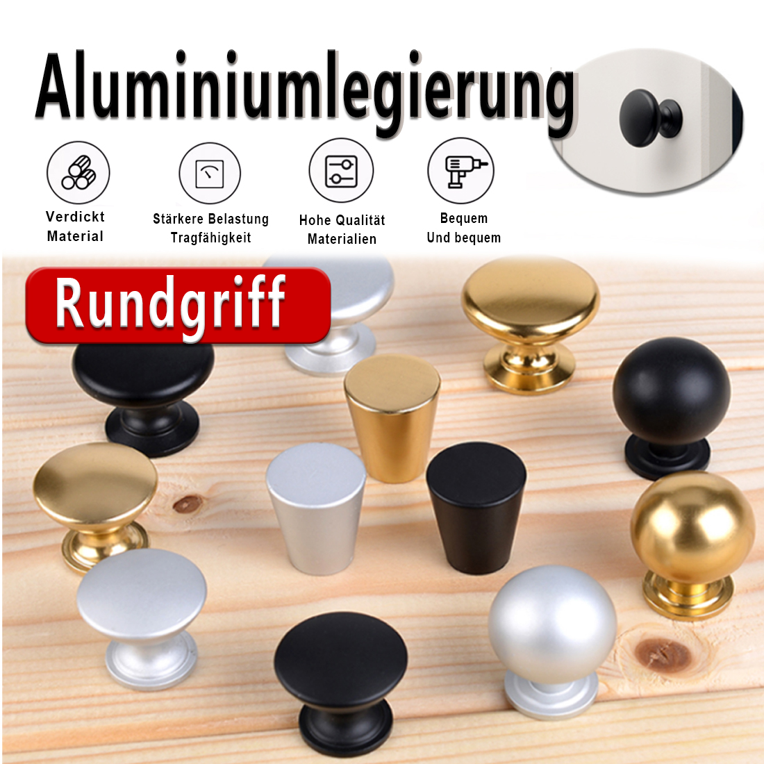 Kitchen Baking Cabinet - 5PCS Aluminum Kitchen Cupboard Round Shape