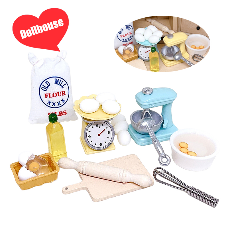 Kitchen Baking Area - 1Set 1:12 Dollhouse Miniature Flour Egg