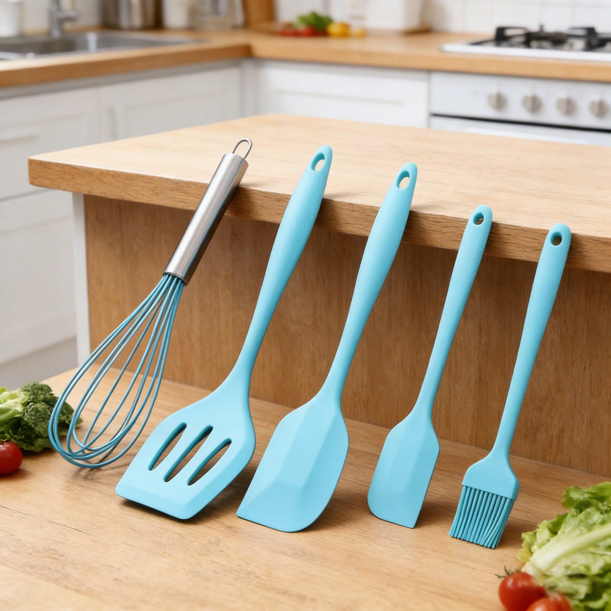 Kitchen Baking Brush - Silicone Cooking Utensils Set, 5 Pcs