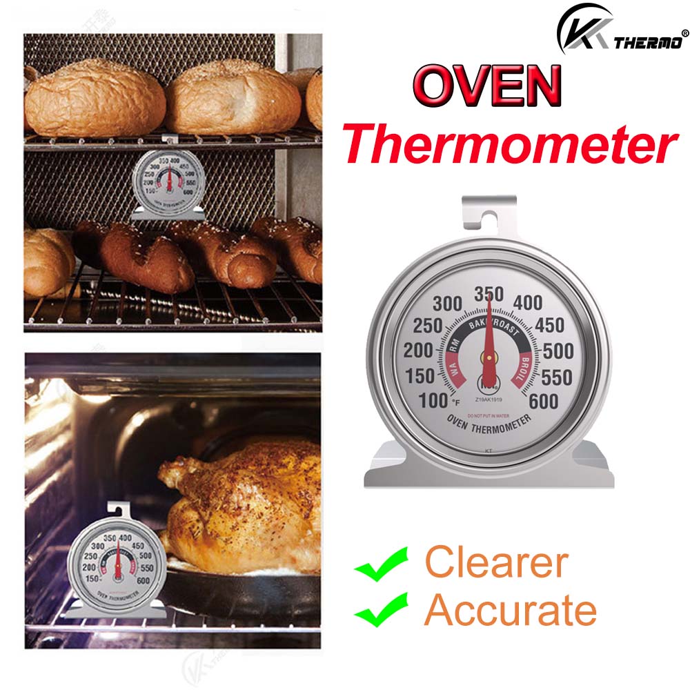 Oven Thermometer Analog - Stainless Steel Oven Thermometer 100-600°F Analog