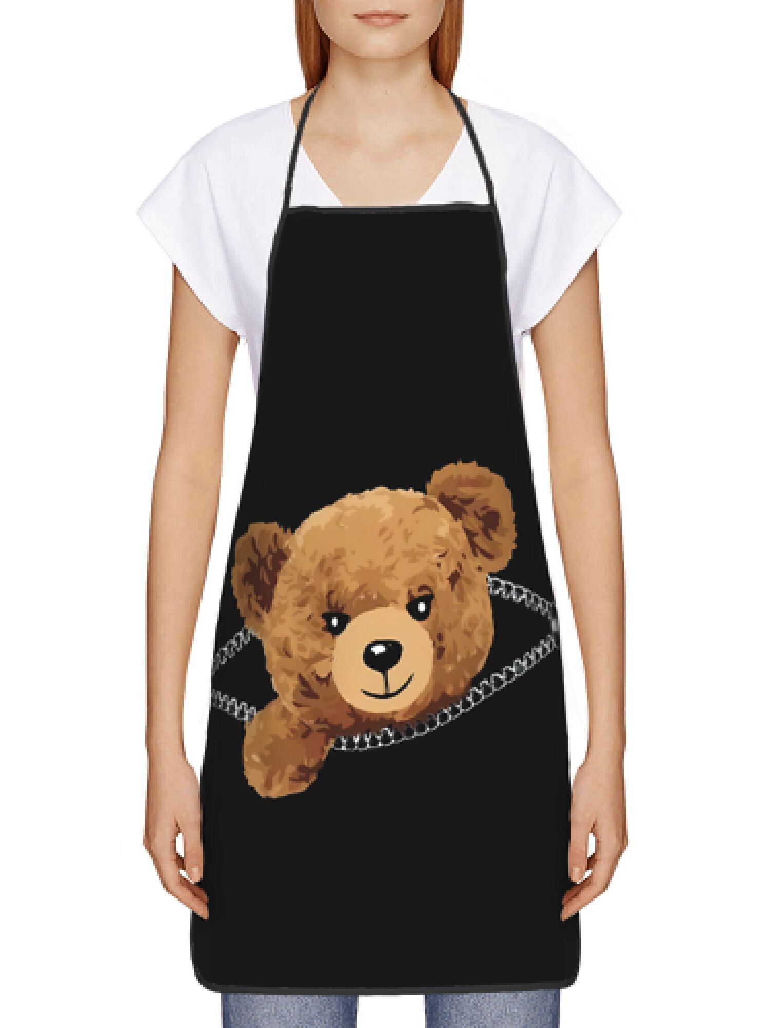 1pc Zipper Bear Apron Cute Ted - огляд і ціна Kitchen Baking Background