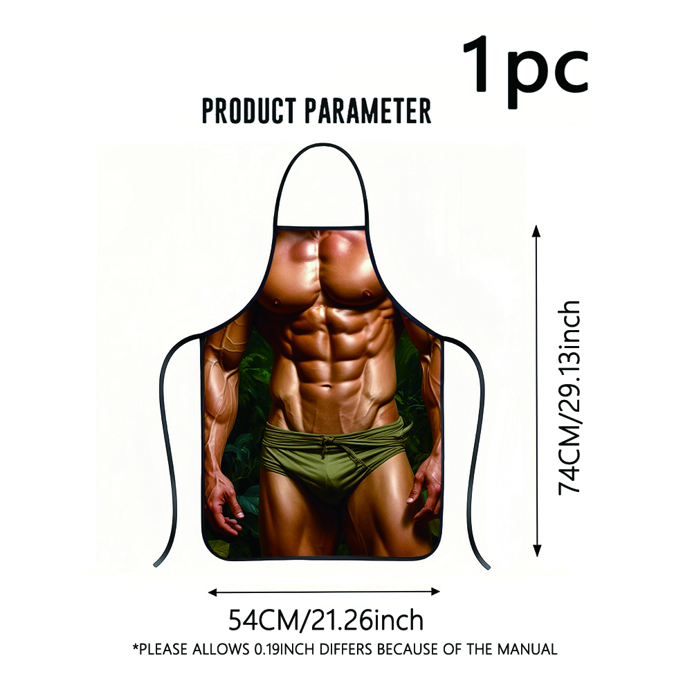1pc Muscular Figure Apron with - огляд і ціна Kitchen Baking Background