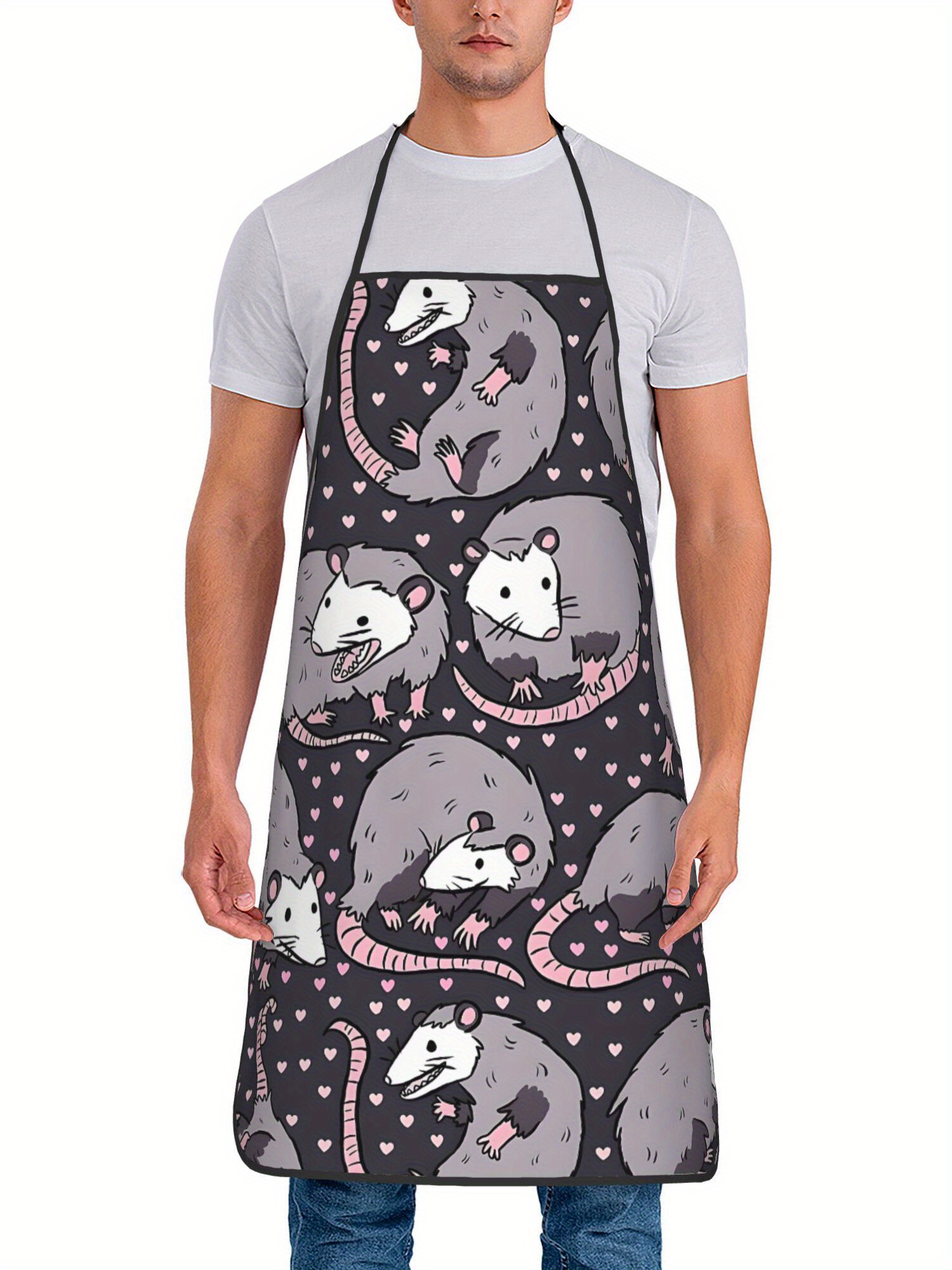 Cute Opossum Pattern Apron Bla - огляд і ціна Kitchen Baking Background