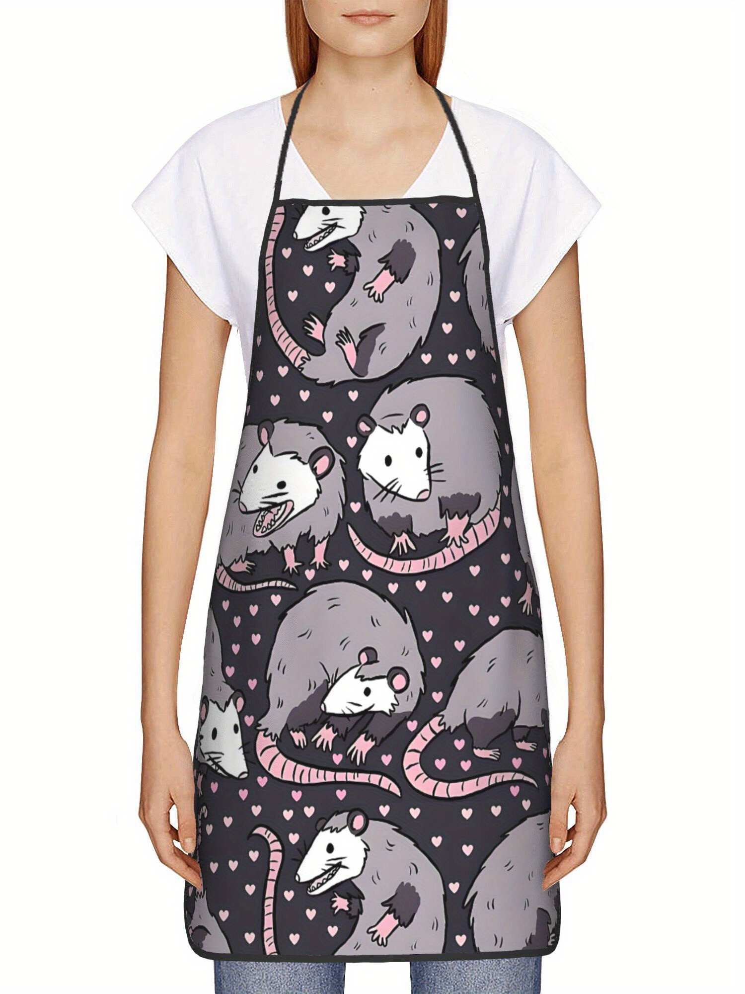 Cute Opossum Pattern Apron Bla - огляд і ціна Kitchen Baking Background
