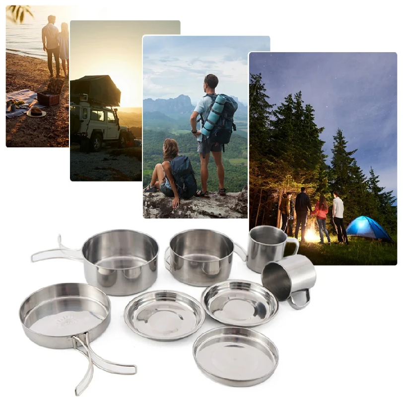8pcs/Set Camping Cookware Mess - огляд і ціна Kitchen Baking Pan Set