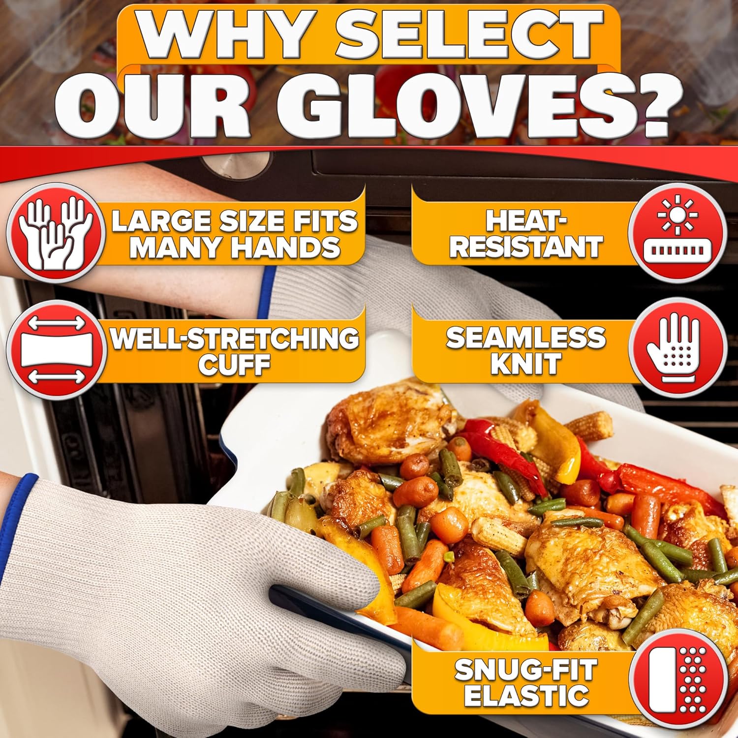 896°F Heat-Resistant Cooking G - огляд і ціна Kitchen Baking Gloves