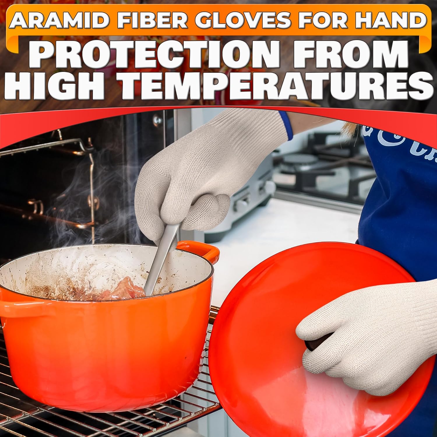 896°F Heat-Resistant Cooking G - огляд і ціна Kitchen Baking Gloves