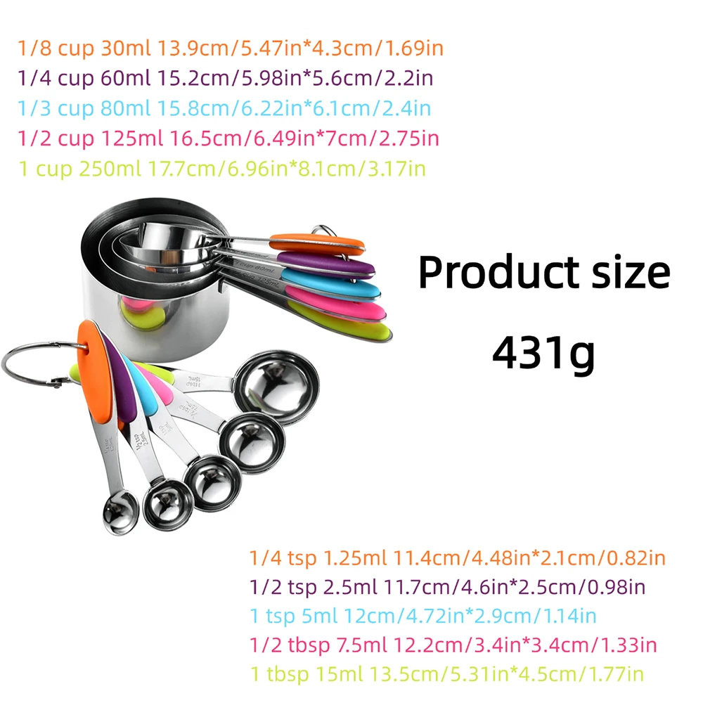 5/10Pcs Stainless Steel Measur - огляд і ціна Kitchen Baking Store