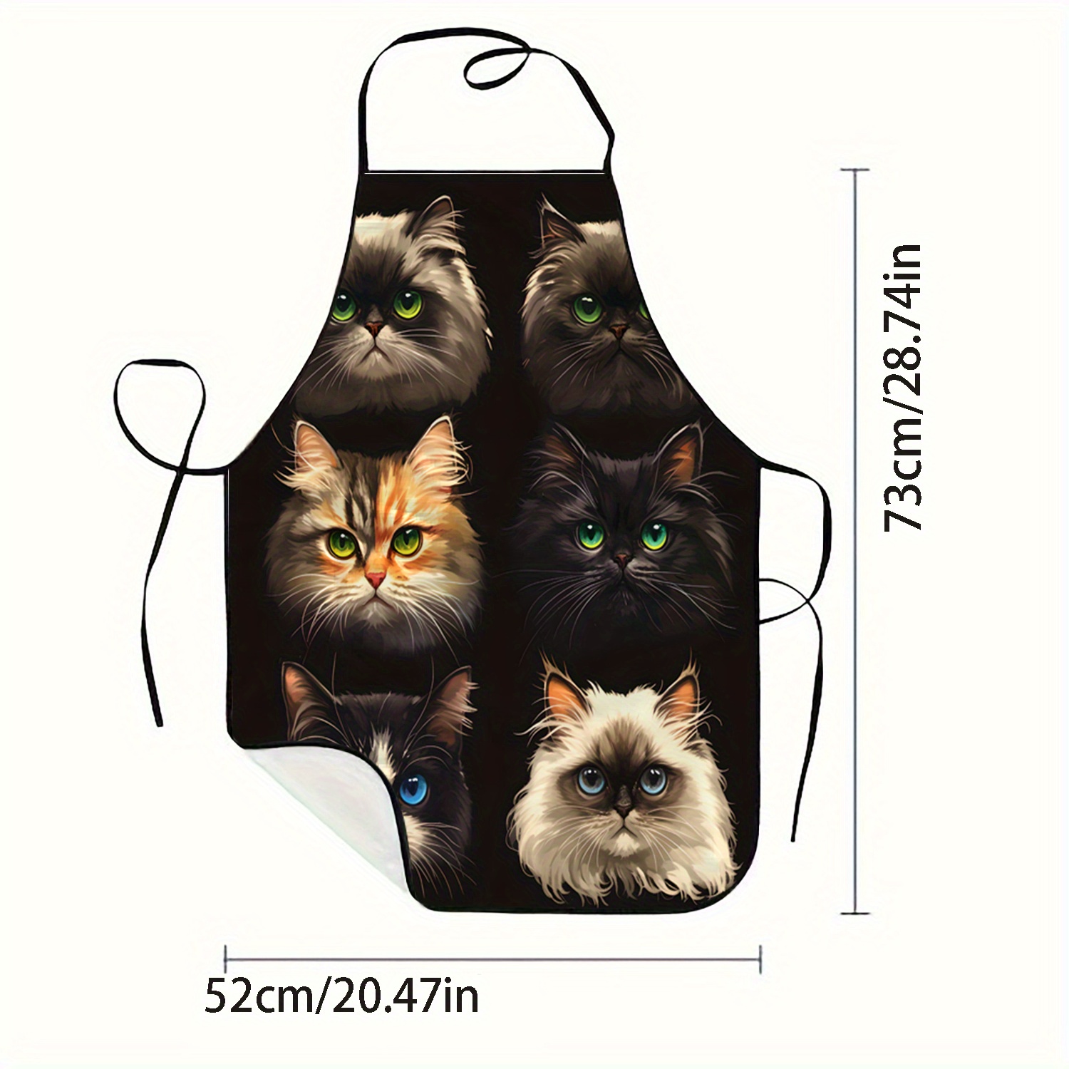 Cat Face Portrait Apron Black  - огляд і ціна Kitchen Baking Background