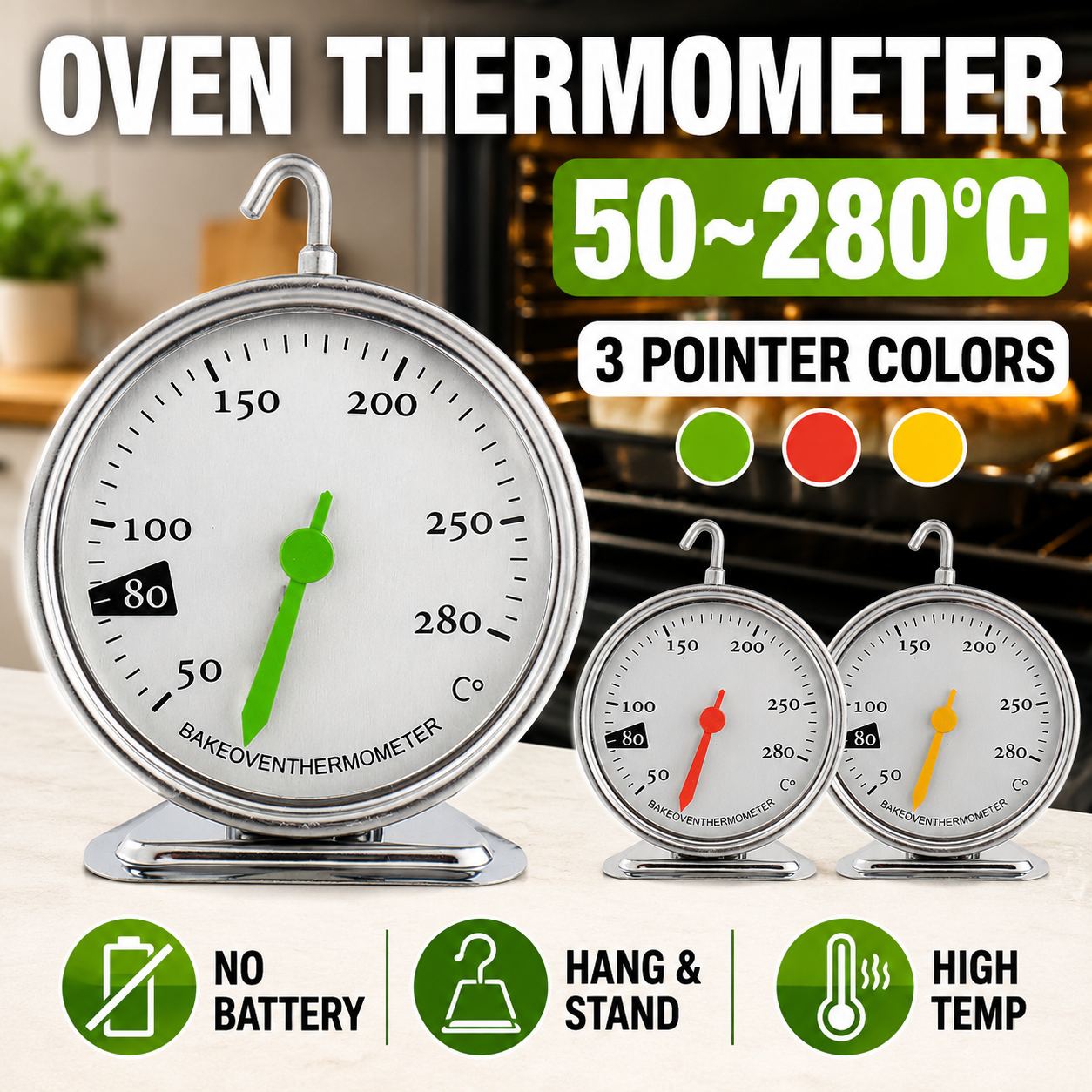 Analog Oven Thermometer 50-280 - огляд і ціна Oven Thermometer Analog