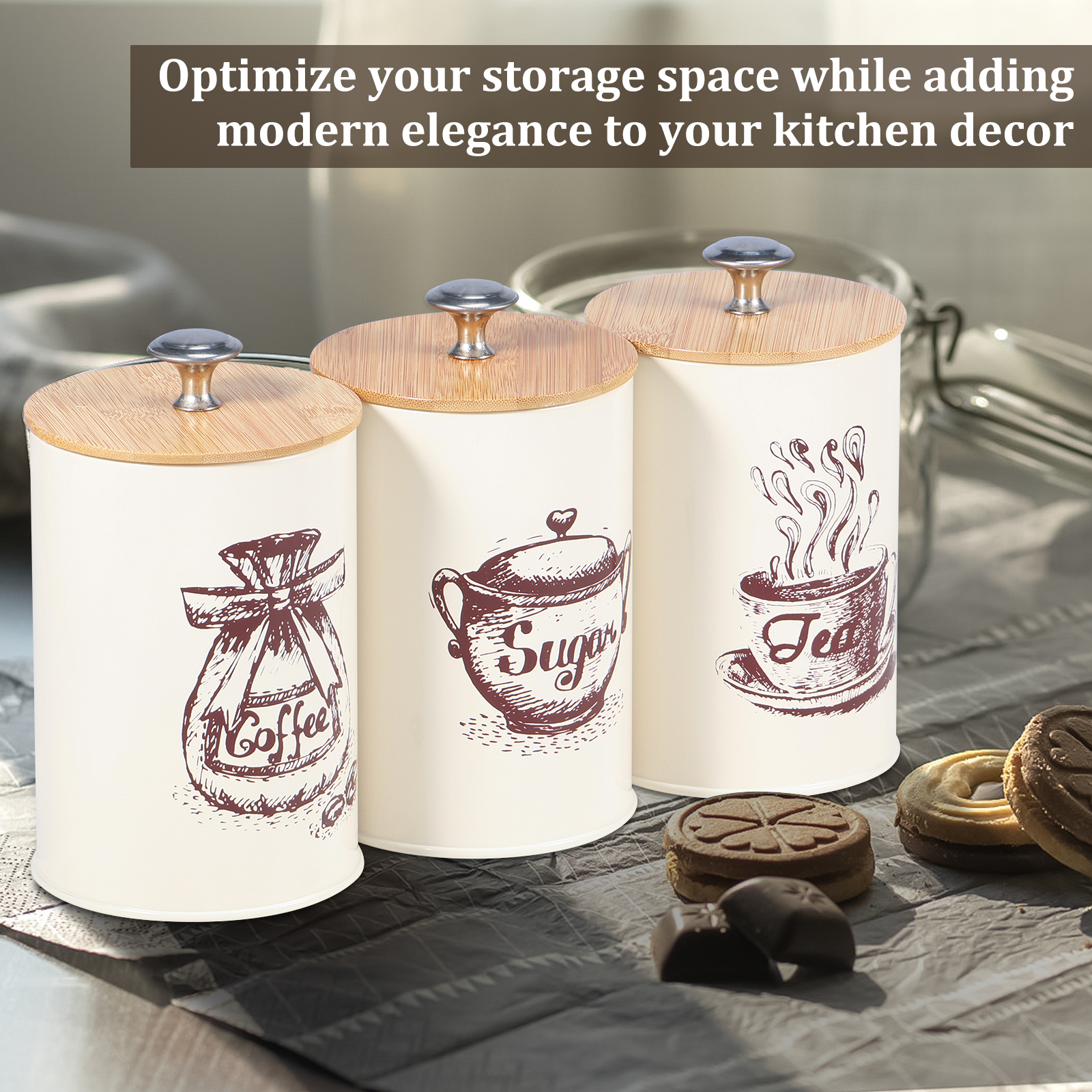 3Pcs Kitchen Storage Box Metal - огляд і ціна Kitchen Bank