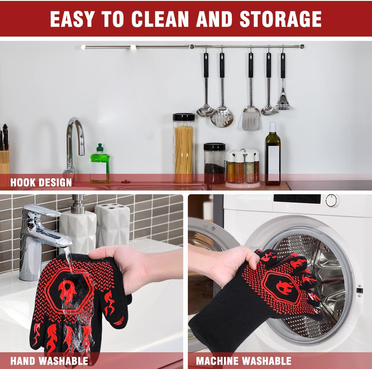 BBQ Grill Gloves High Temp Res - огляд і ціна Kitchen Baking Gloves