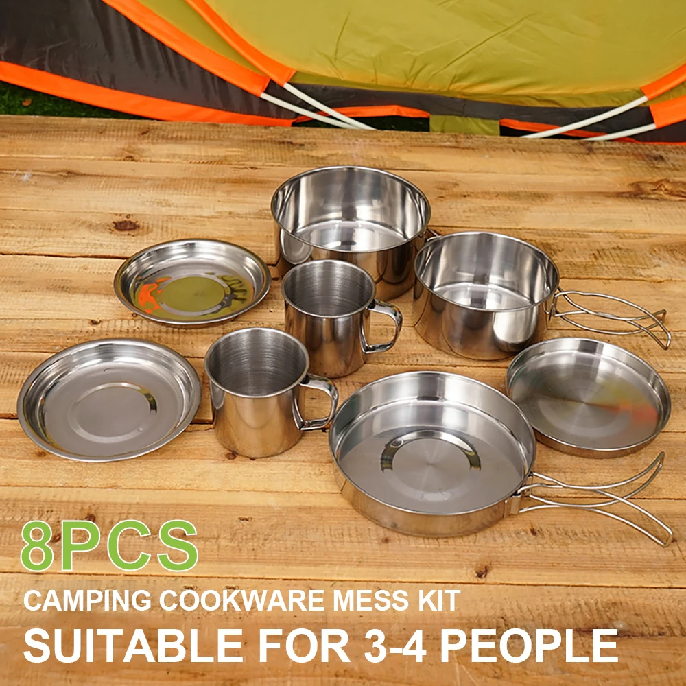 8pcs/Set Camping Cookware Mess - огляд і ціна Kitchen Baking Pan Set