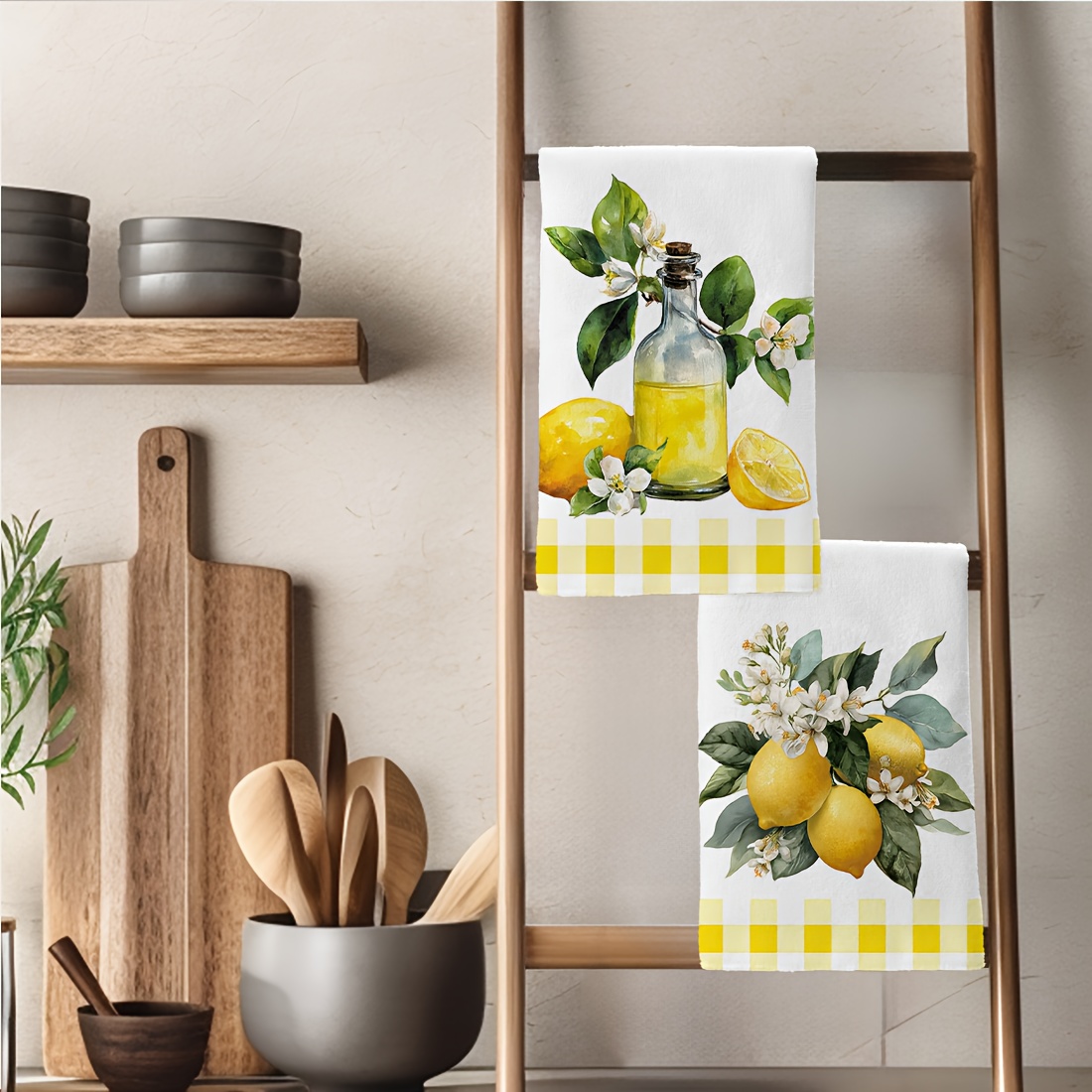 2Pcs, Lemon Floral Pattern Kit - огляд і ціна Kitchen And Baking Life