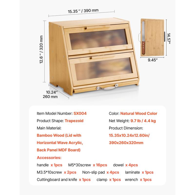 Double Layer Bread Box for Kit - огляд і ціна Kitchen Baking Counter