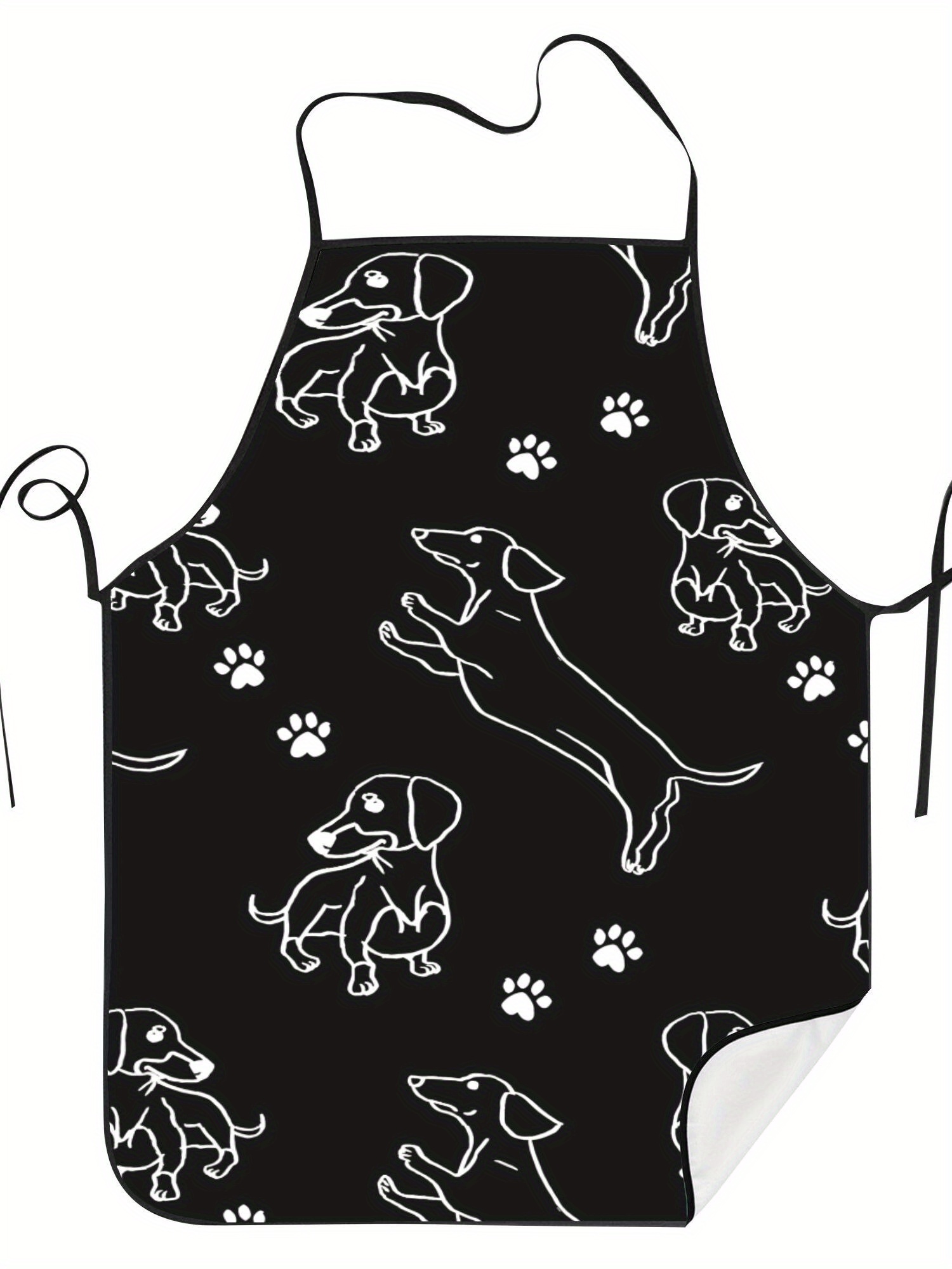 Dachshund Paw Print Apron Blac - огляд і ціна Kitchen Baking Background