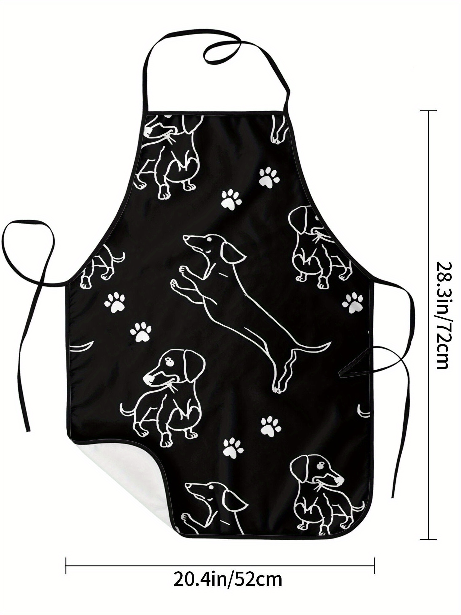 Dachshund Paw Print Apron Blac - огляд і ціна Kitchen Baking Background