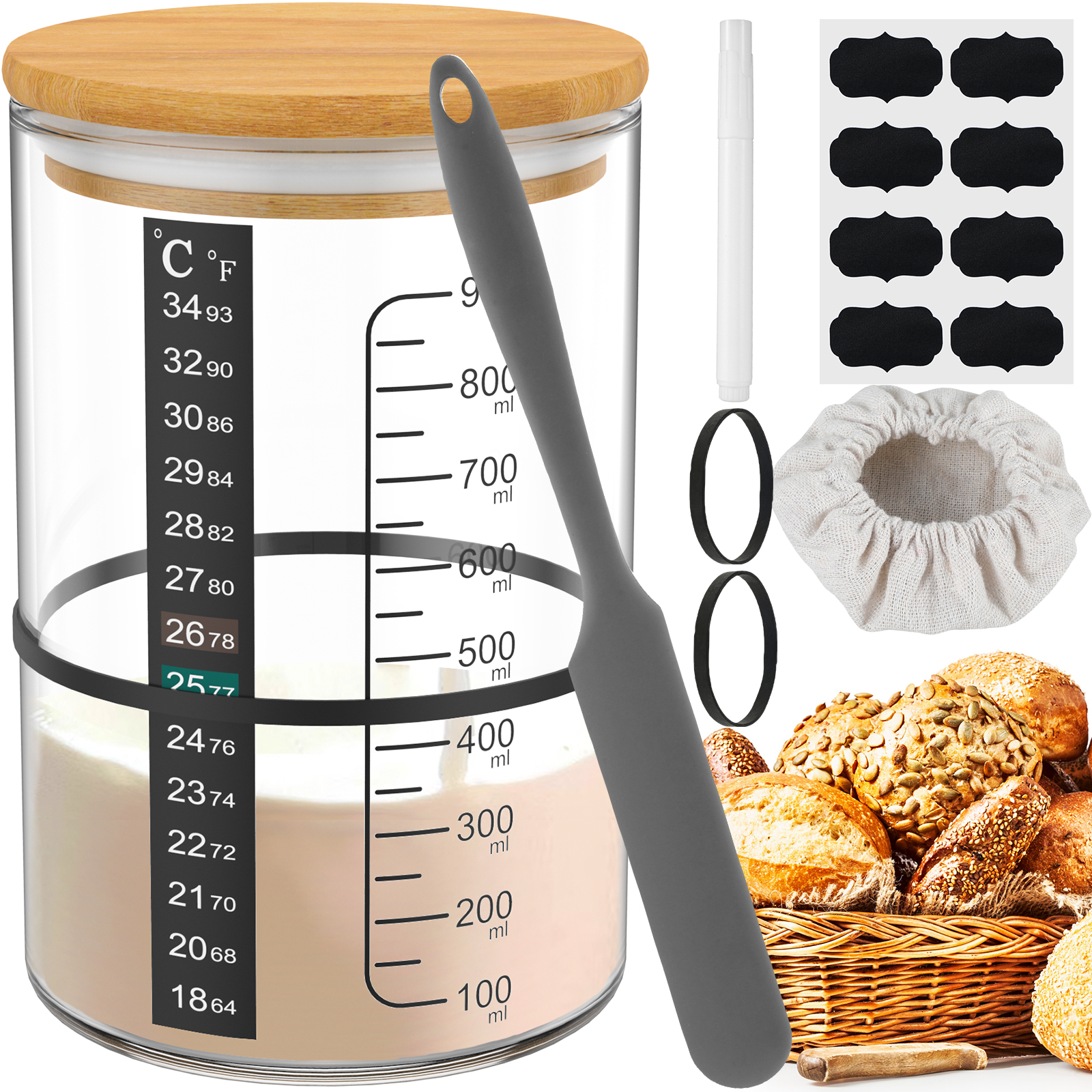Sourdough Starter Jar Kit Sour - огляд і ціна Kitchen Baking Soda