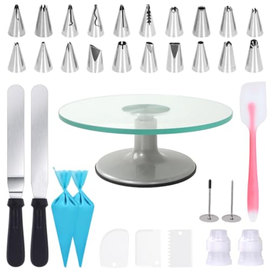 Cake Turntable 12 Inch Cake St - огляд і ціна Offset Spatula Set