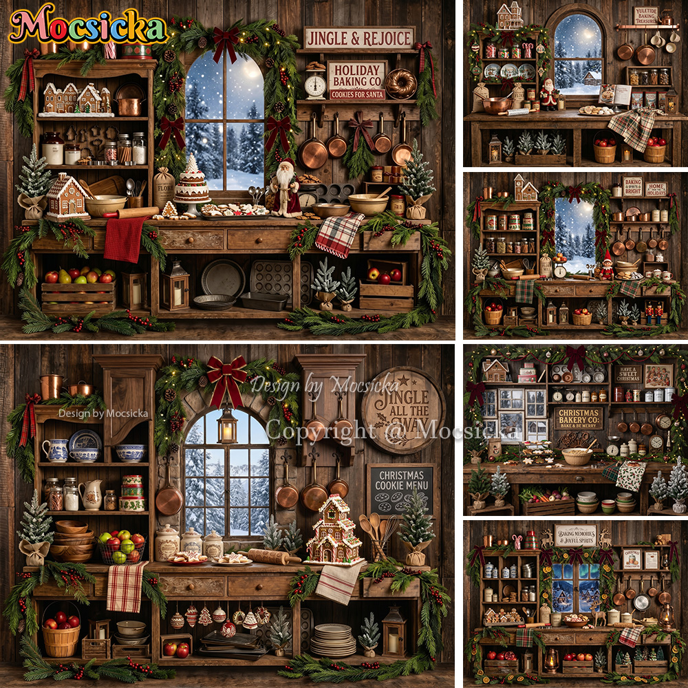 Mocsicka Christmas Rustic Kitc - огляд і ціна Kitchen Baking Background