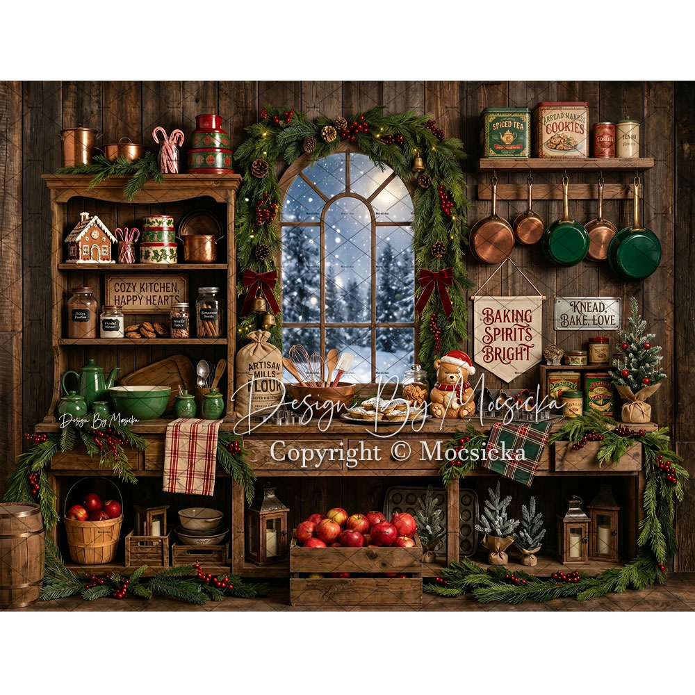 Mocsicka Christmas Rustic Kitc - огляд і ціна Kitchen Baking Background