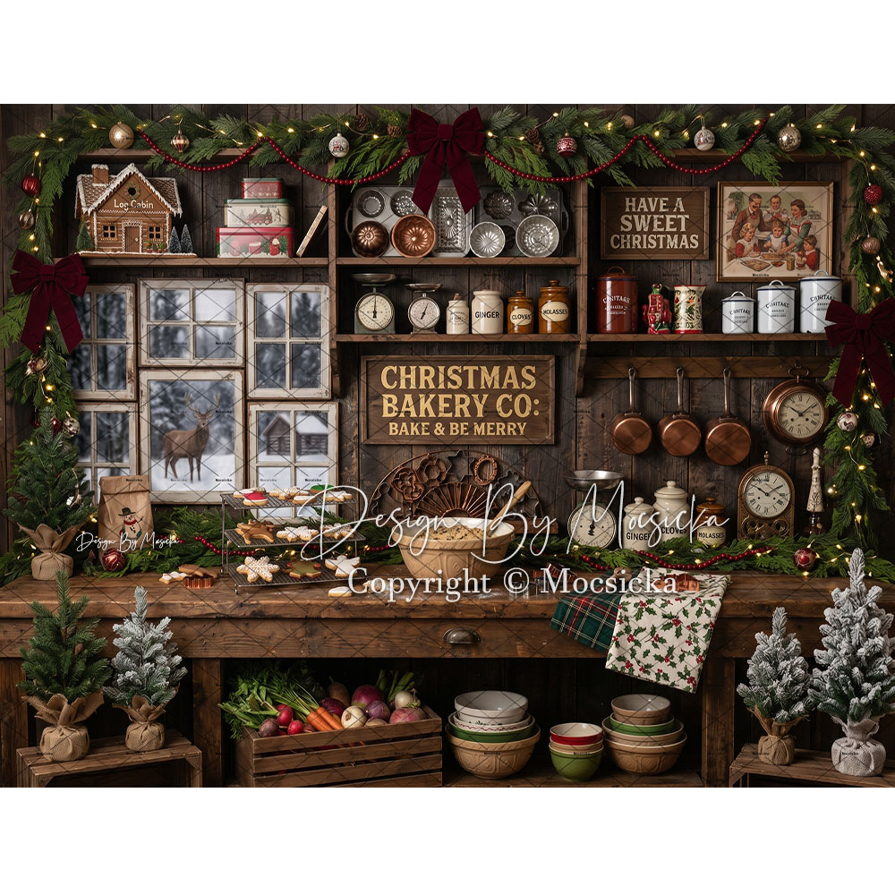 Mocsicka Christmas Rustic Kitc - огляд і ціна Kitchen Baking Background