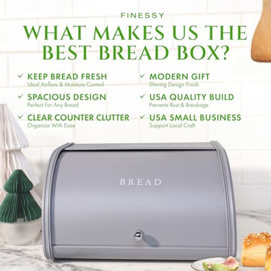 Modern Metal Bread Box for Kit - огляд і ціна Kitchen Baking Mat