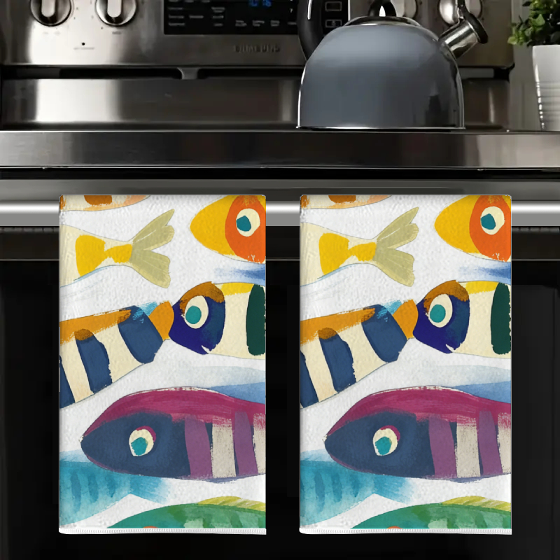 2Pcs, Watercolor Striped Fish  - огляд і ціна Kitchen And Baking Life