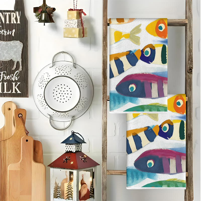 2Pcs, Watercolor Striped Fish  - огляд і ціна Kitchen And Baking Life