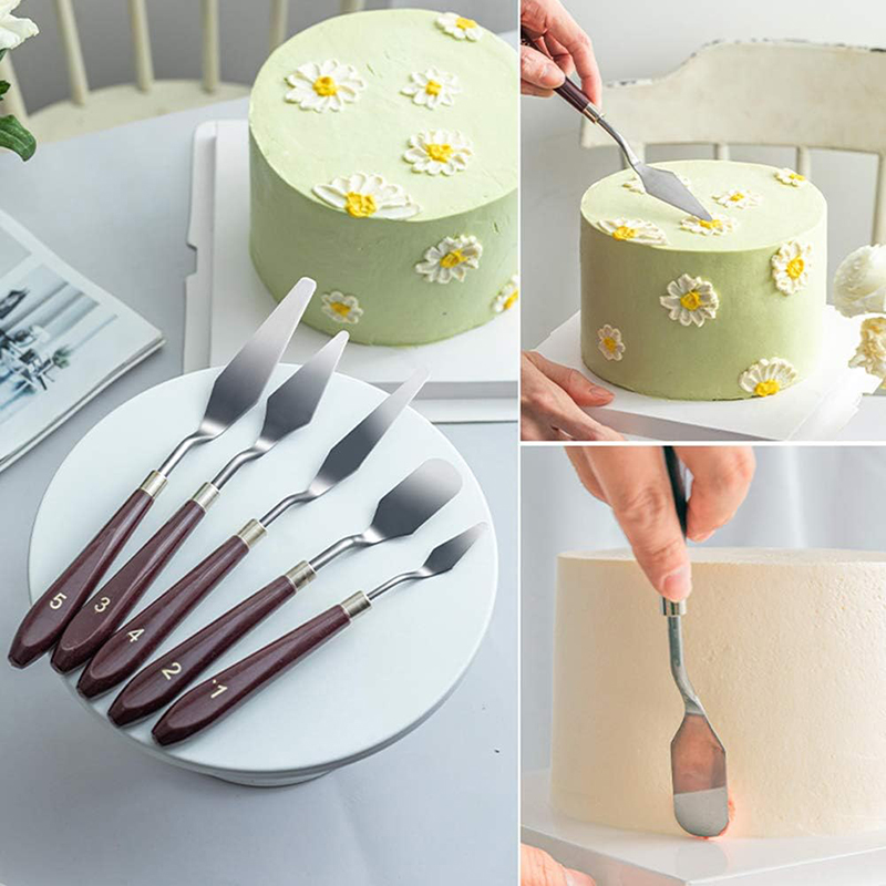 5Pcs Cake Cream Spatula Set St - огляд і ціна Offset Spatula Set