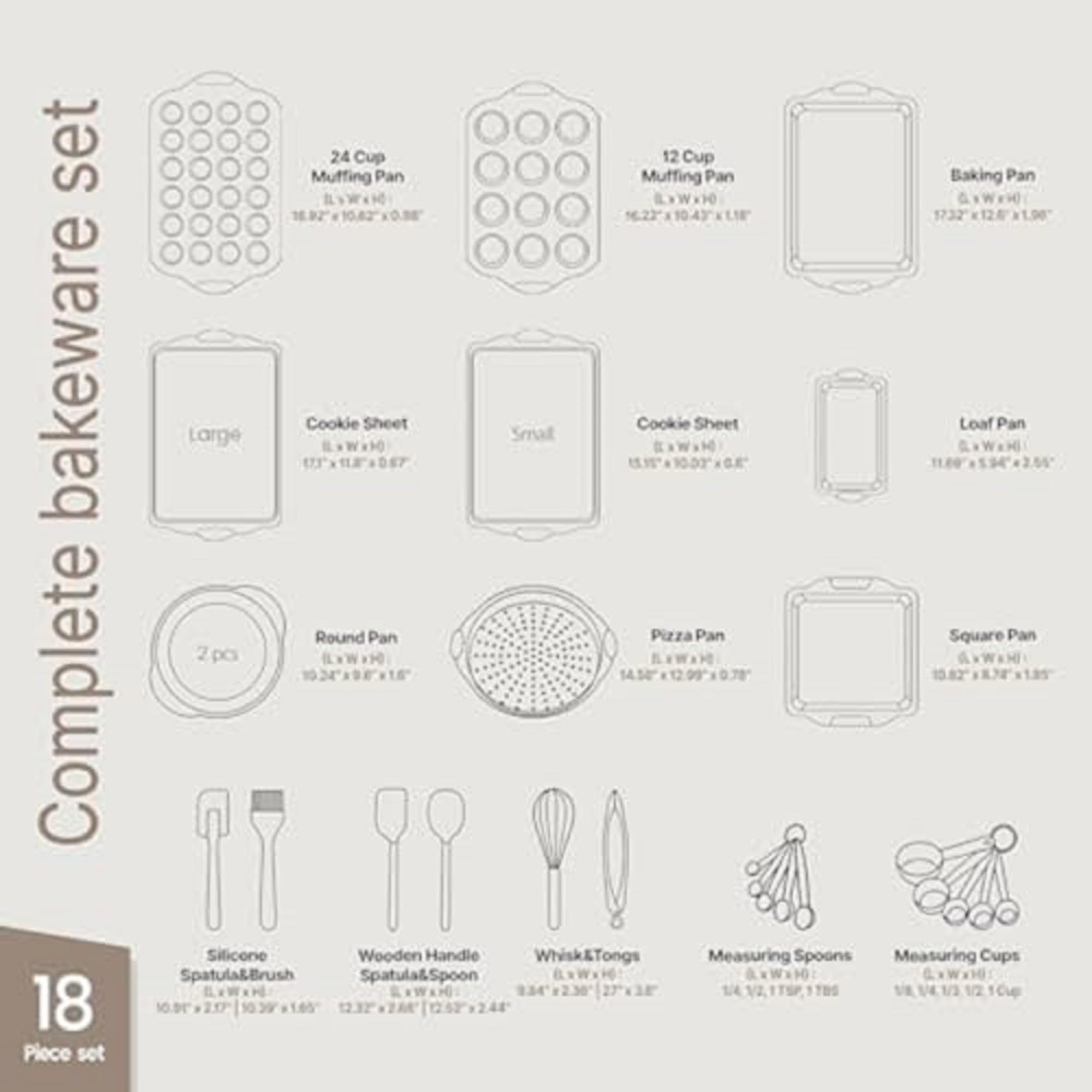 18 Piece Kitchen Bakeware Set  - огляд і ціна Kitchen Baking Pan Set