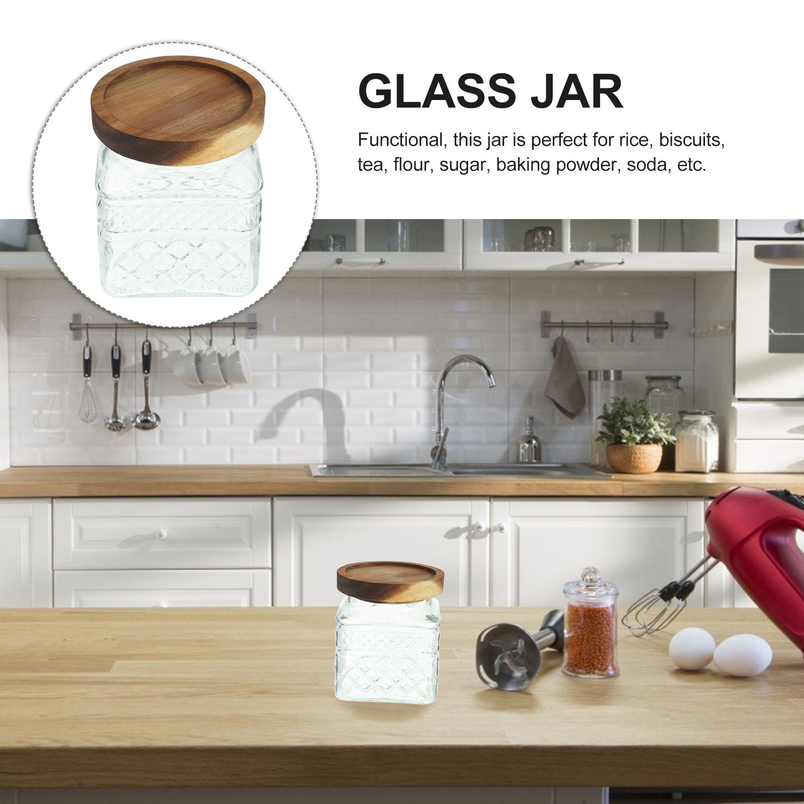 Airtight Glass Canister with N - огляд і ціна Kitchen Baking Soda
