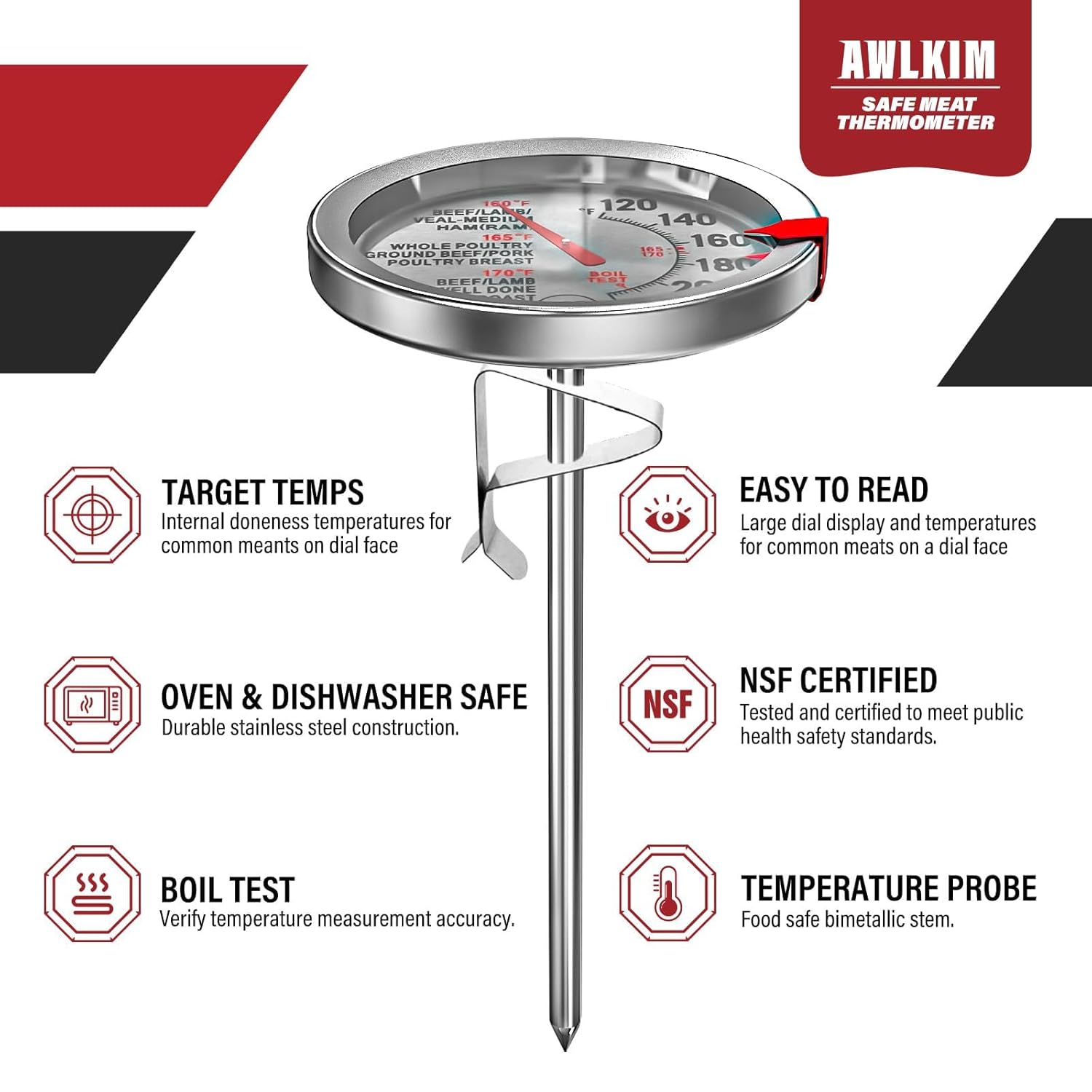 2-Pack Analog Meat Thermometer - огляд і ціна Oven Thermometer Analog