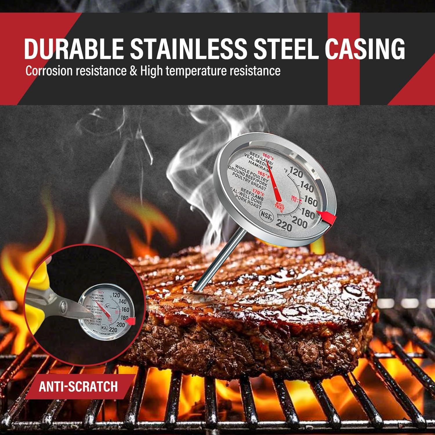 2-Pack Analog Meat Thermometer - огляд і ціна Oven Thermometer Analog