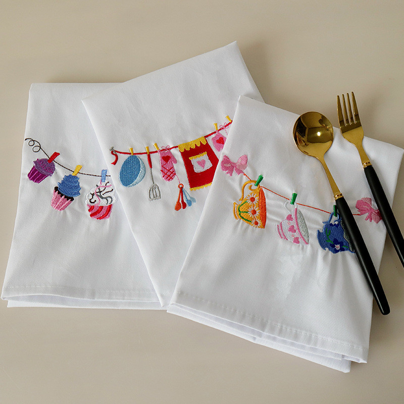 1Pc Home Embroidered Napkin Ba - огляд і ціна Kitchen Baking Background