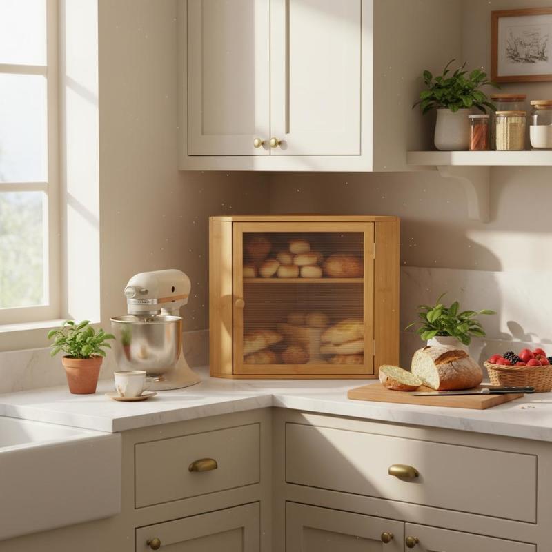 Corner Bread Box for Kitchen C - огляд і ціна Kitchen Baking Counter