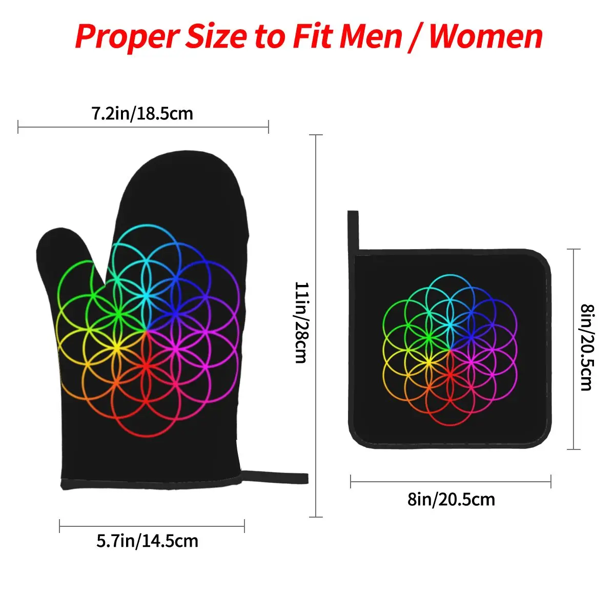 The Flower Of Life Oven Mitts  - огляд і ціна Kitchen And Baking Life