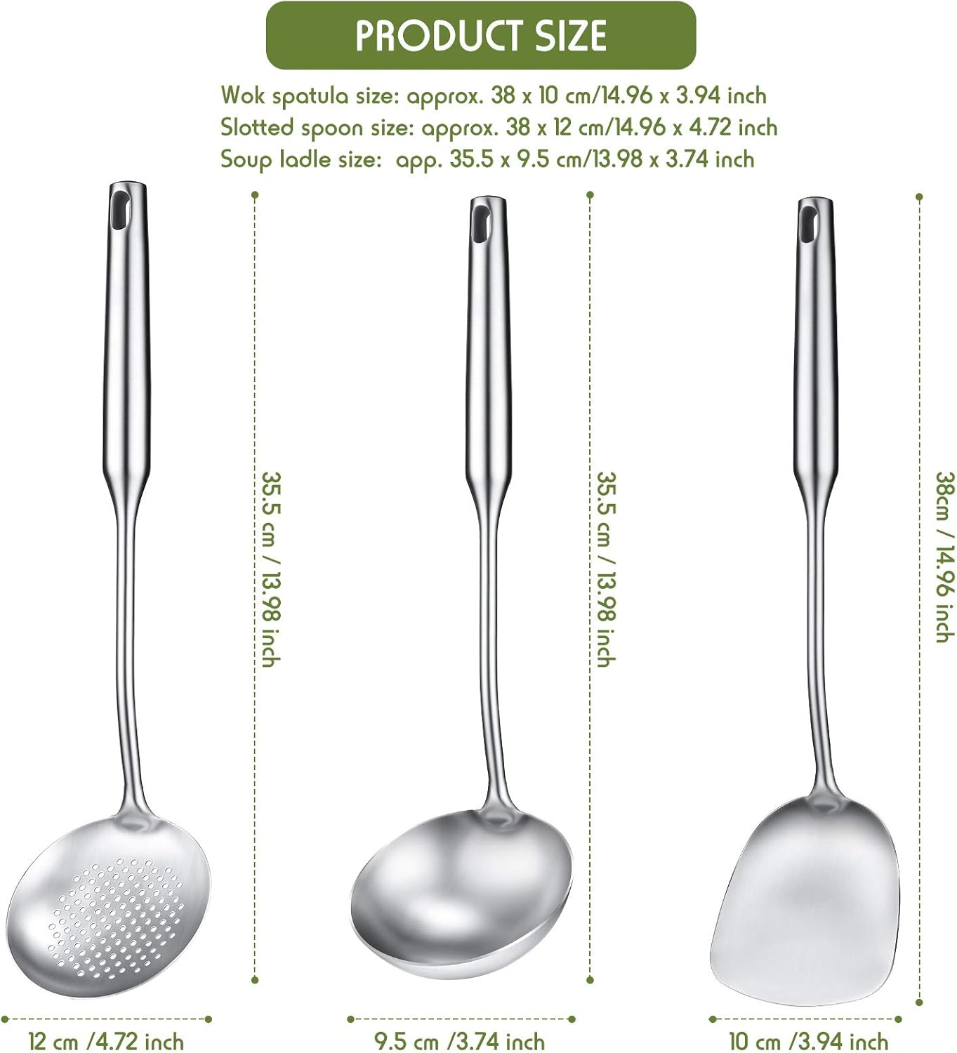 Wok Spatula, Ladle and Large S - огляд і ціна Offset Spatula Set