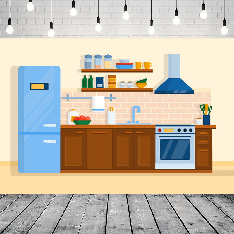 Cartoon Kitchen Photography Ba - огляд і ціна Kitchen Baking Background
