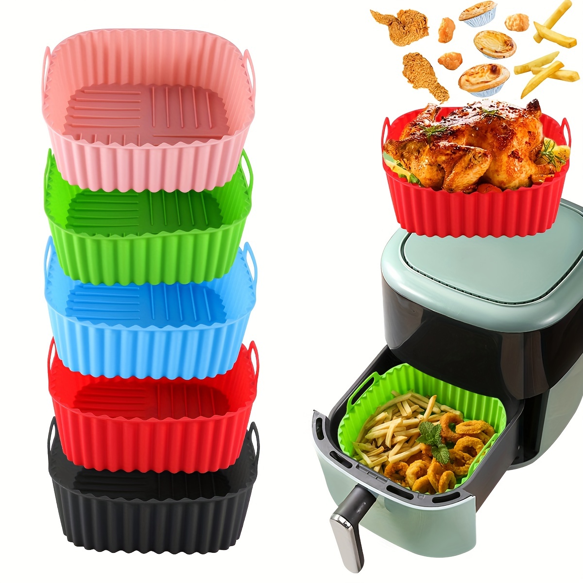 1 square silicone air fryer li - огляд і ціна Kitchen Baking Gadgets