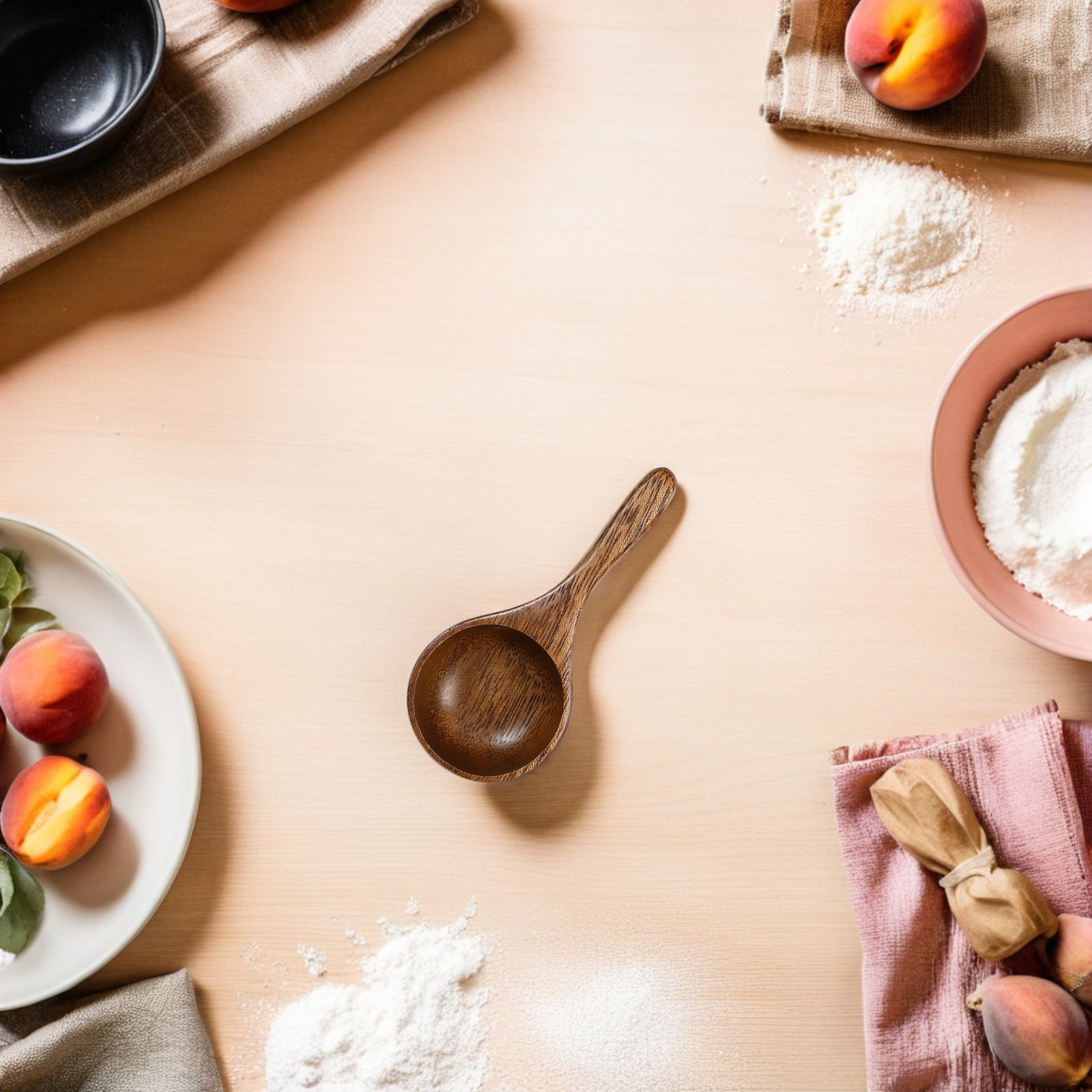 Natural Wood Measuring Spoon C - огляд і ціна Kitchen Baking Soda