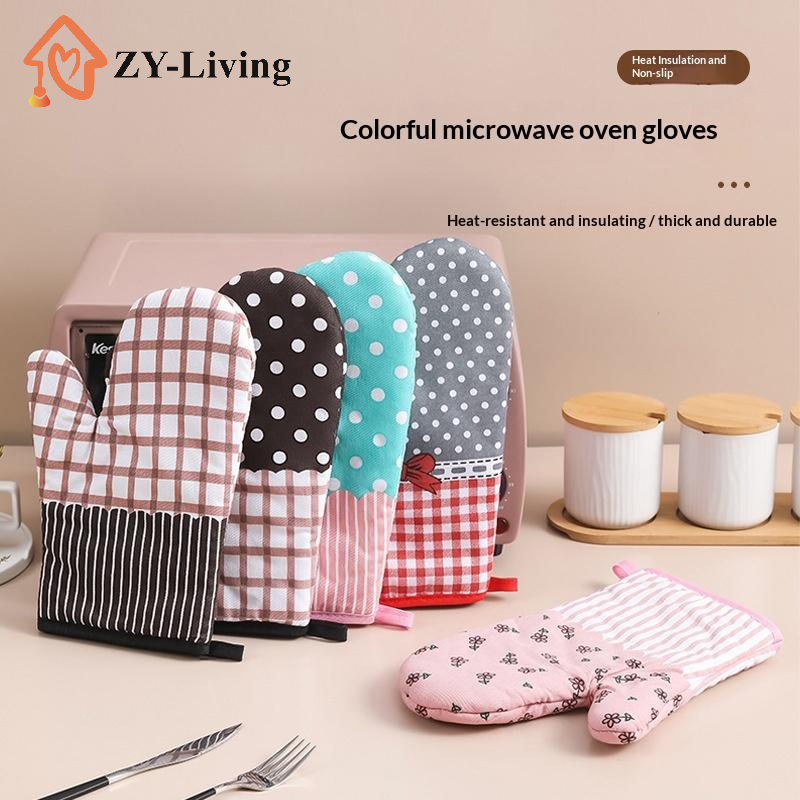 1Pcs Thickened Plaid Microwave - огляд і ціна Kitchen Baking Gloves