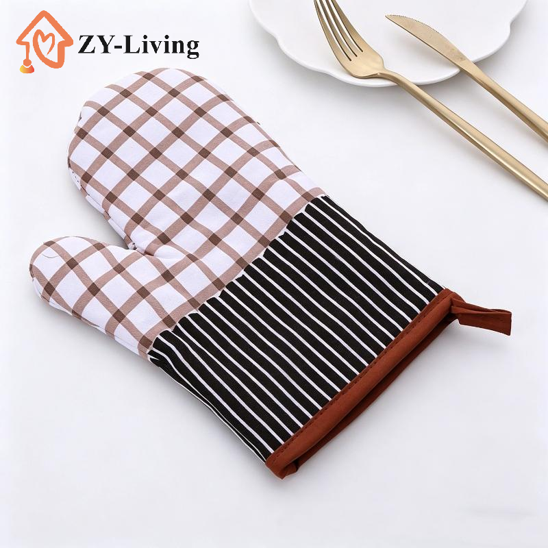 1Pcs Thickened Plaid Microwave - огляд і ціна Kitchen Baking Gloves