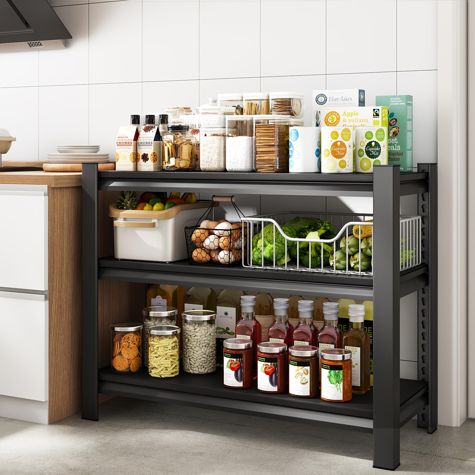 3-Tier Storage Shelving Unit,  - огляд і ціна Kitchen Baking Cabinet