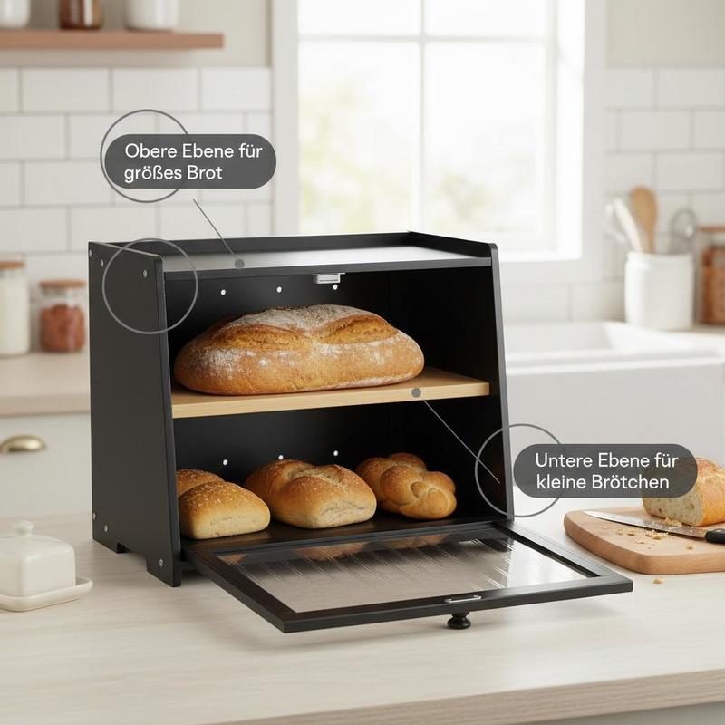 Double Layer Bread Box for Kit - огляд і ціна Kitchen Baking Counter