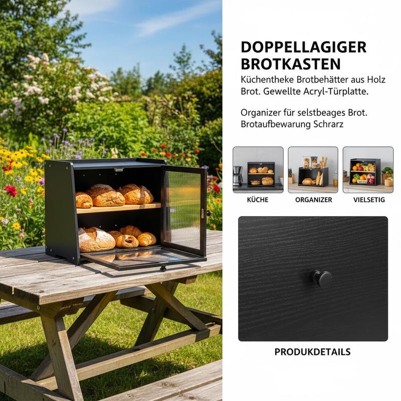 Double Layer Bread Box for Kit - огляд і ціна Kitchen Baking Counter