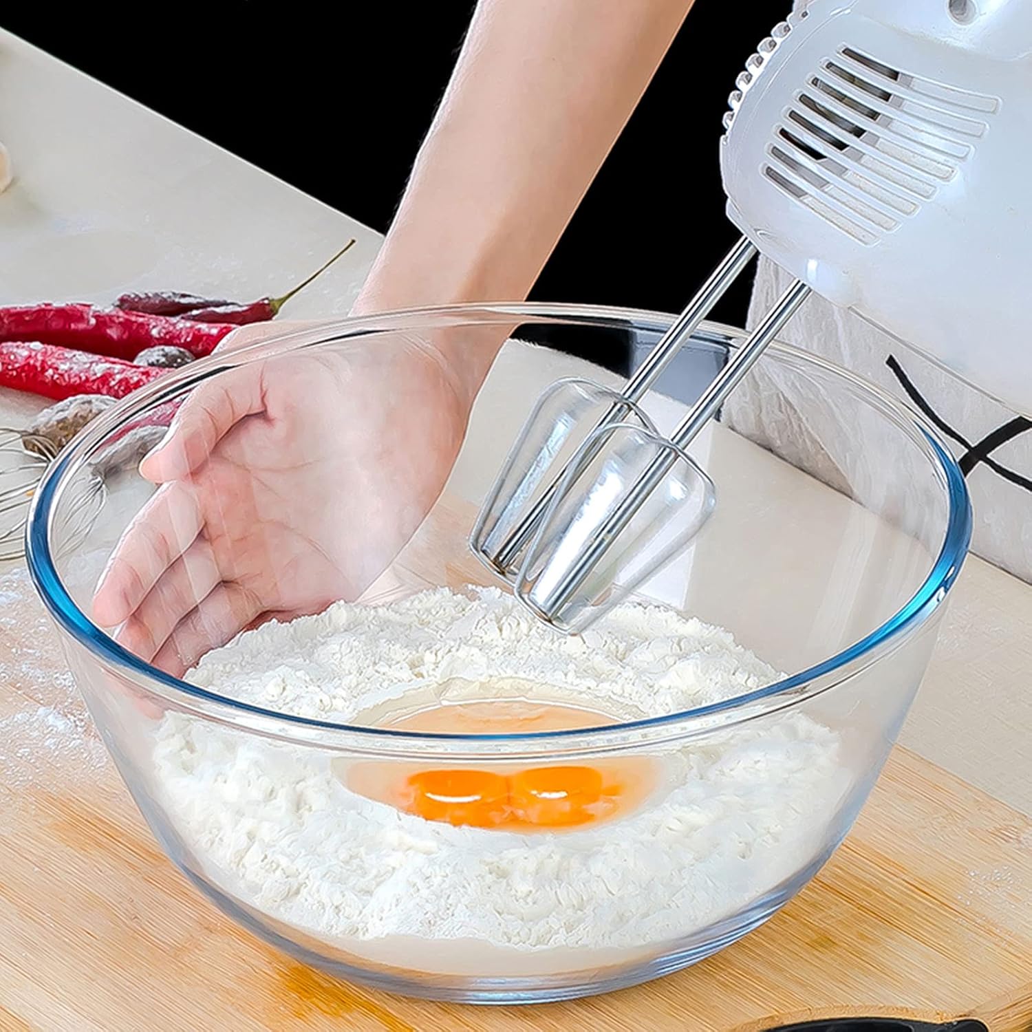 Glass Mixing Bowl Set of 3 for - огляд і ціна Kitchen Baking Set